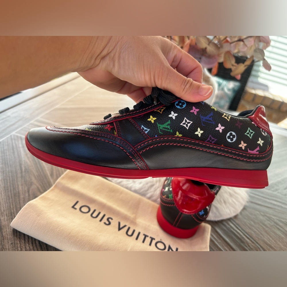 Louis Vuitton Murakami Black Multicolor Low Top Sneakers (Size 37/7 US) - Picture 9 of 16